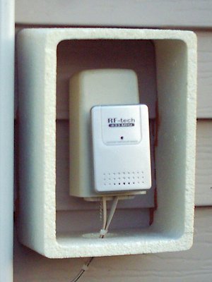 Outdoor Temperature, Humidity and Barometric Pressure Sensor with Stryrofoam Shroud